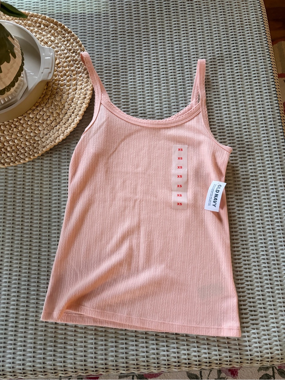 Old Navy Peach Ribbed Camisole Tank Top